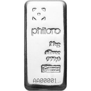 Silver bar  Philoro 1000 g casted