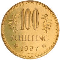 Zlatá mince 100 Schilling 1925-1934