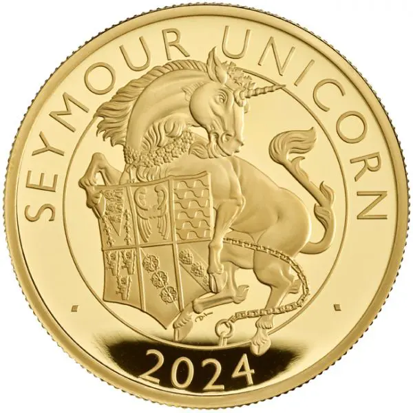 Zlatá mince Tudorovská - Seymour Unicorn 2024, 1 oz v etuji