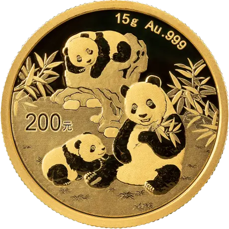 Zlatá mince Panda 15 g - 2025