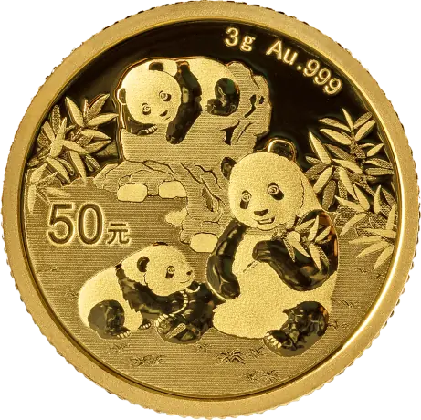 Zlatá mince Panda 3 g - 2025