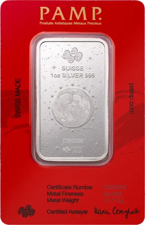 Stříbrný slitek PAMP Lunární bílý had 2025, 1 oz