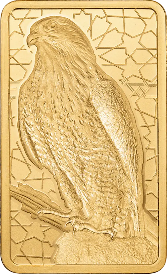 Zlatý slitek PAMP - Arabian Falcon s rámečkem, 5 g