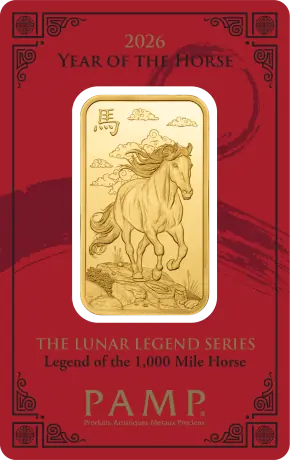 Zlatý slitek PAMP - Rok koně 2026, 1 oz