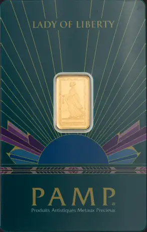 Zlatý slitek PAMP Lady of Liberty (Bohyně Svobody) - 2,5 g