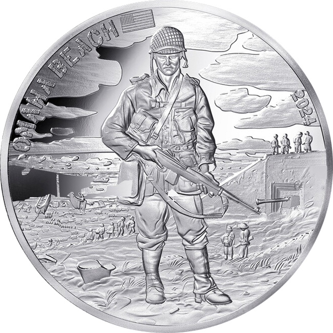 Omaha Beach - D-Day, 22 g stříbra