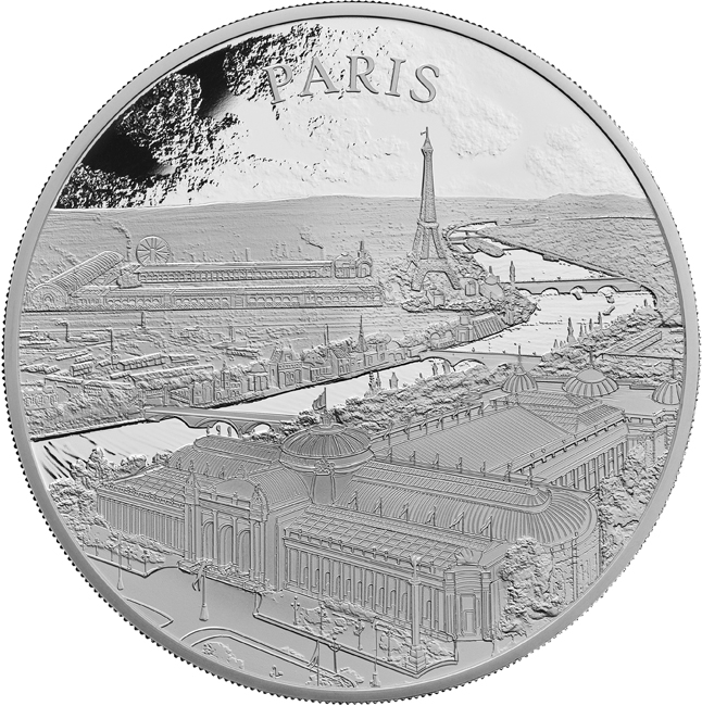 Výhled na město: Paříž, 5 oz stříbra