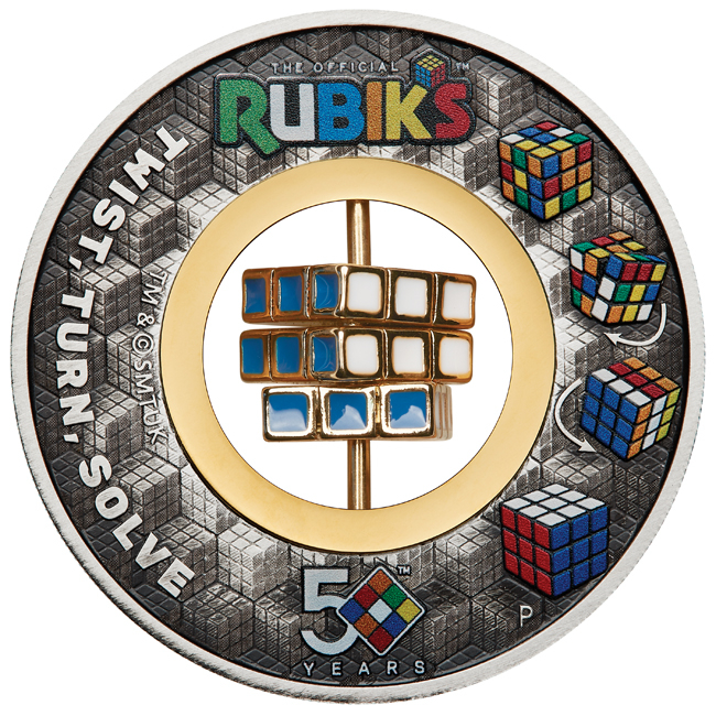 50 let Rubikovy kostky, 2 oz stříbra