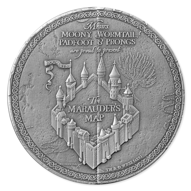 Harry Potter - záškodnická mapa, 5 oz stříbra