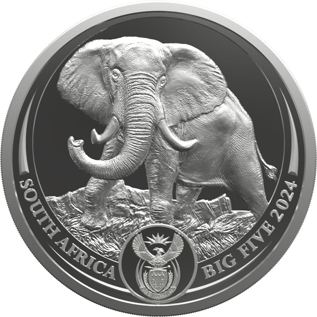 Big Five III - Slon 2024, 1 oz stříbra v blistru