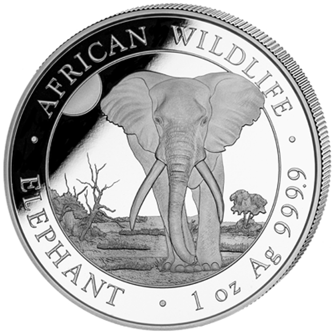 Slon (série Africká divoká příroda), 1 oz stříbra