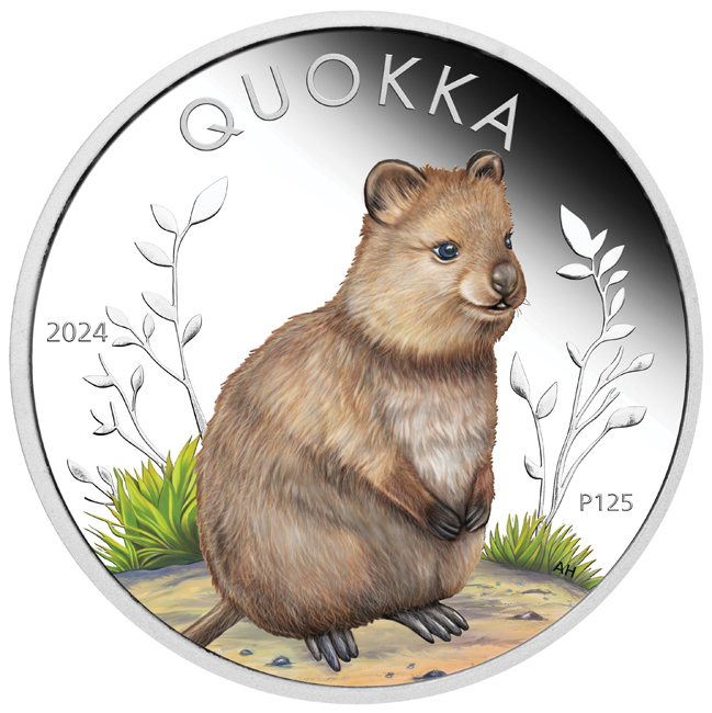 Quokka australská 2024, 1 oz stříbra v etuji 