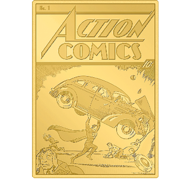 Actions Comics #1, stříbrná obdélníková mince,  5 oz