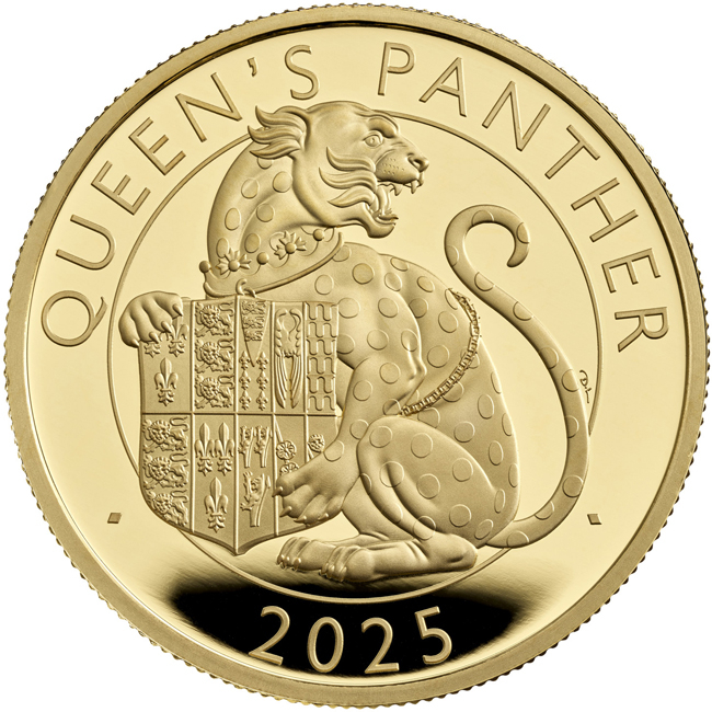 Tudorovský panter 2025 - mincovna Royal Mint -UK, 1 oz zlata v etuji