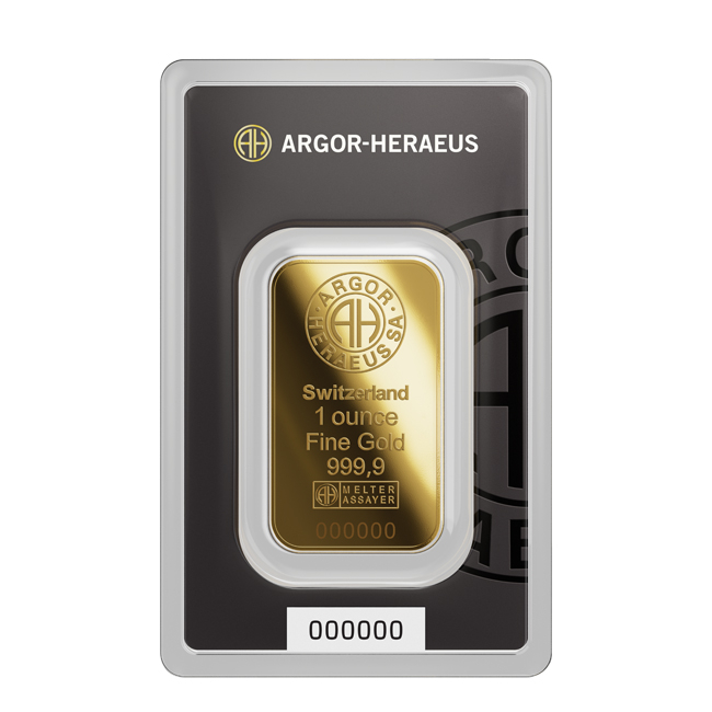 Zlatý slitek Argor Heraeus, 1 oz